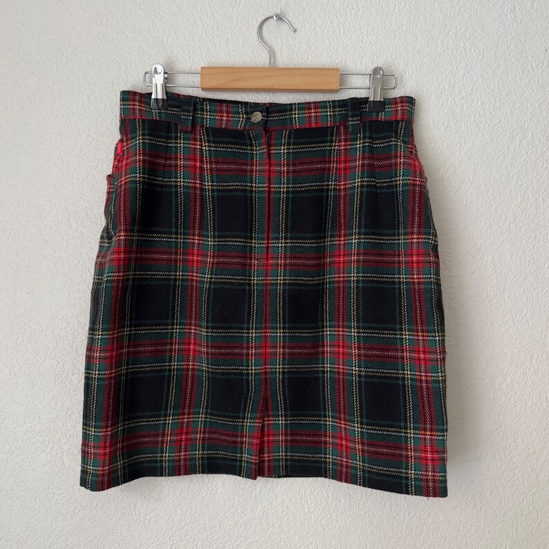 Vintage Plaid Wool Skirt image 5