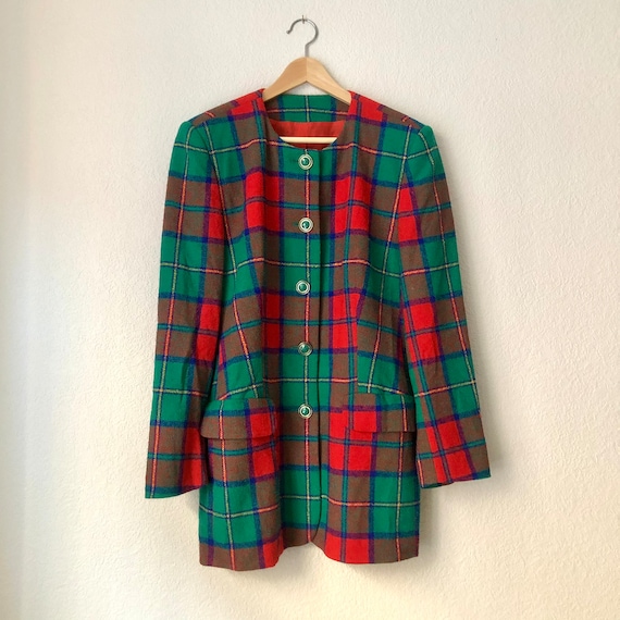 Vintage Plaid Blazer - Betty Barclay - 80's