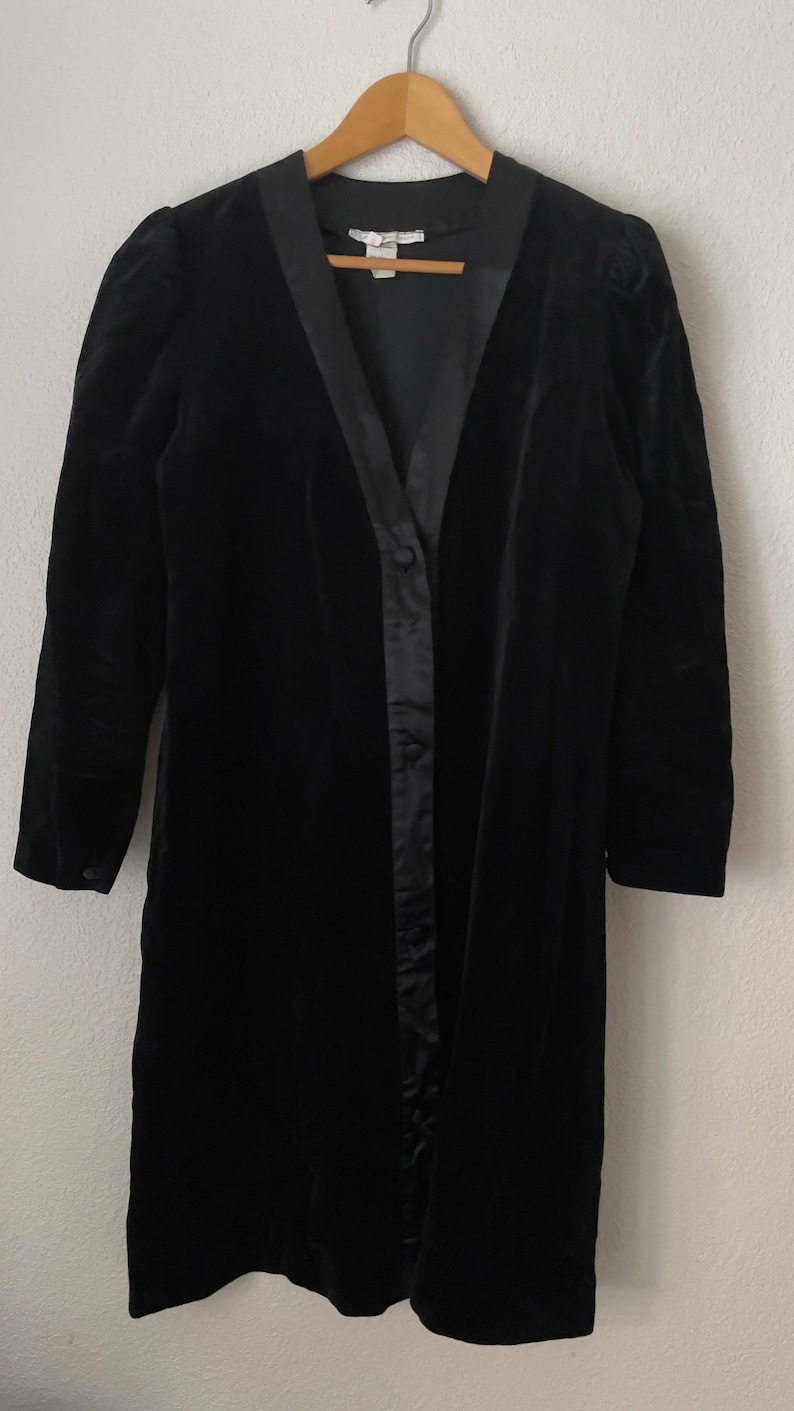 Vintage Black Velvet Dress image 3