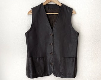 Vintage Brown Leather Vest