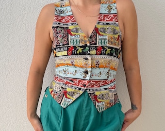 Vintage Nicole Miller Silk Vest