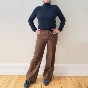 Vintage Brown Flare Pants 70s image 2