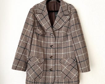 Vintage Wool Blend Tweed Jacket - size M