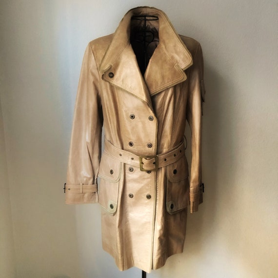 Trench Leather Coat