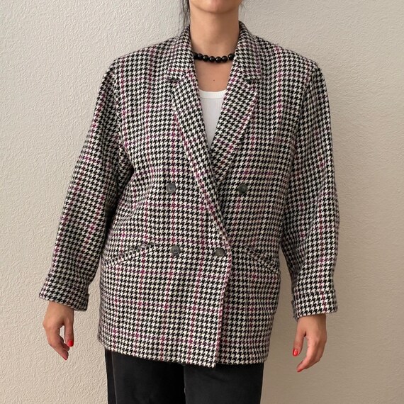 Vintage Houndstooth Blazer Marella - Etsy