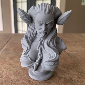Sinister Succubus Bust (Female), Printed in UV Resin and Primed, 50mm, 75mm or 105mm