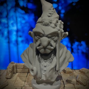 Goblin Wizard Bust, Printed in UV Resin and Primed, 50mm, 75mm or 105mm