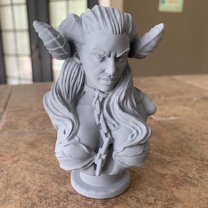 Succubus Bust (Female), Printed in UV Resin and Primed, 50mm, 75mm or 105mm