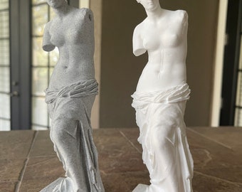 3D Printed Venus De Milo & David Statue: White or Marble PLA