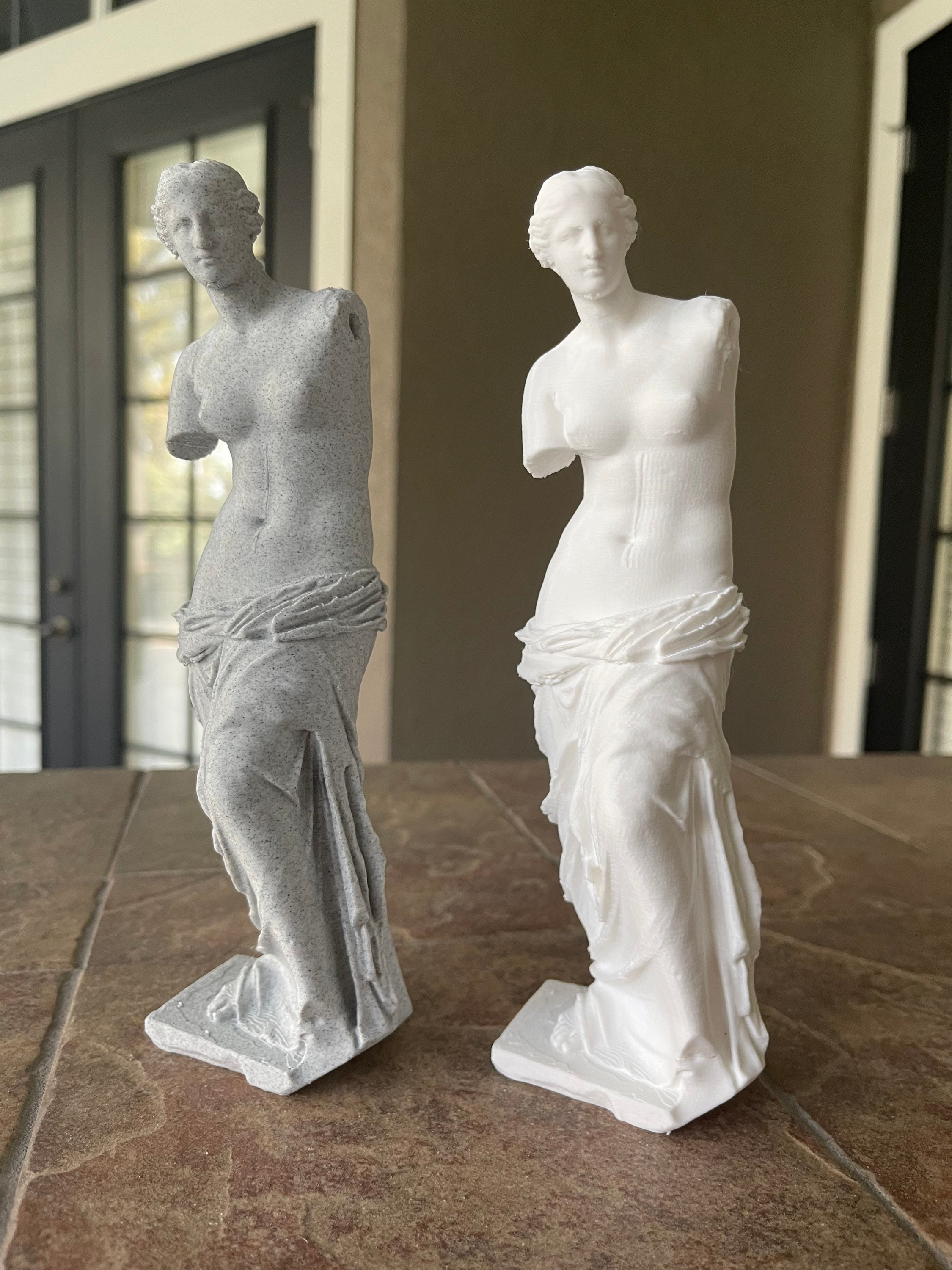 3D Printed Venus De Milo & David Statue: White or Marble PLA