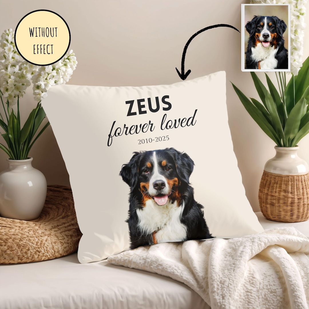 Custom Pet Memorial Pillow Using Photo, Personalized Dog Pillow From ...