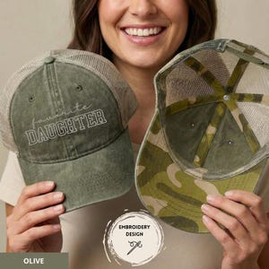 Embroidered Favorite Daughter Hat, Favorite Child Baseball Cap, Funny Daughter Gifts, Cute Trucker Hats, Gift for Child, Daughter Birthday Olive