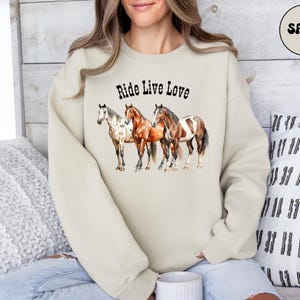 Western Horses Sweatshirt, Western Graphic Sweater, Cowgirl Hoodie, Cowboy Crewneck, Horse Lover Gift, Ranch Girl Gift, Western Rodeo Outfit