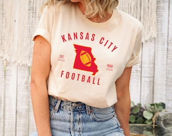 Kansas City Football Shirt, Kansas City Football Gameday Tees, Kansas City Sports Fan, Retro Kansas City Football Tshirt, Football Lovers