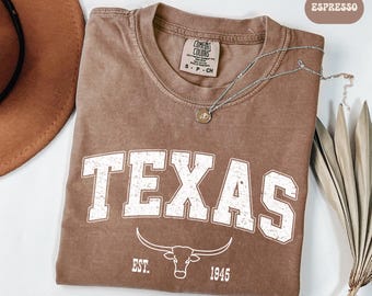 Texas State Shirt Comfort Colors, Texas Home Shirt, Western American Tshirt, Vintage Western Cowboy Tee, Texas Travel Gift, Gift From Texas