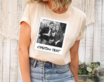 Custom Photo Shirt With Your Text, Vintage Photo Tshirt With Custom Text, Personalized Photo Family Shirt, Custom Graphic Tee, Picture Shirt