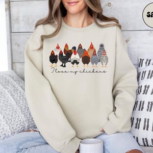 Farm Animals Sweatshirt, Cute Chicken Sweatshirt, Farm Chicken Sweater, Chicken Lover Gift, Animal Sweatshirt, Chicken Sweatshirt for Women
