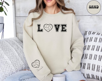 Custom Volleyball Sweatshirt, Personalized Volleyball Sweatshirt, Custom Name Volleyball Sweatshirt, Volleyball Lover Shirt, Volleyball Gift