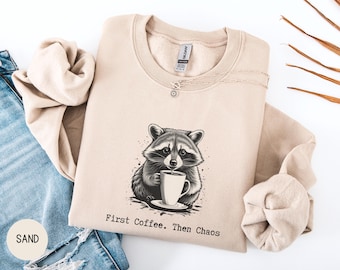 Funny Raccoon Sweatshirt, Raccoon Sweater, Raccoon Graphic Shirt, Funny Raccoon Tee, Racoon Lover Gift, Feral Raccoon, Sarcastic Tshirt Gift