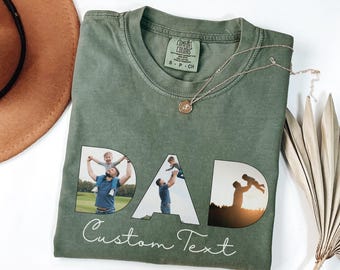 Camiseta personalizada con foto y texto para papá, regalo personalizado para papá, camiseta para papá, regalo de cumpleaños para papá