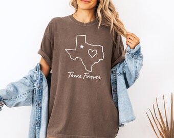 Texas State Shirt Comfort Colors, Texas Home Shirt, Western American Tshirt, Vintage Western Cowgirl Tee, Texas Travel Gift, Gift From Texas