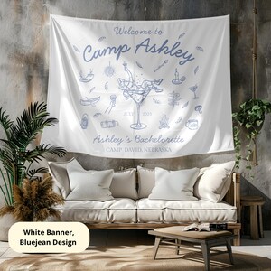 Benutzerdefinierte Camp Bachelorette Banner, personalisierte Camping Bach Wanddeko, Camp Bach Dekor, Camp Bachelorette Party Dekor, Hütte Bachelorette Flagge