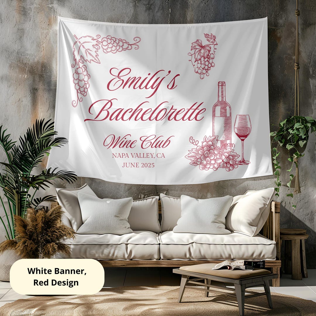Custom Wine Bachelorette Party Banner, Personalized Wine Bachelorette ...