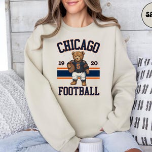 Retro Chicago Football Sweatshirt, Vintage Chicago Football Sweater, Chicago Fan Crewneck, Chicago Game Day Sweater, Bears Football Season