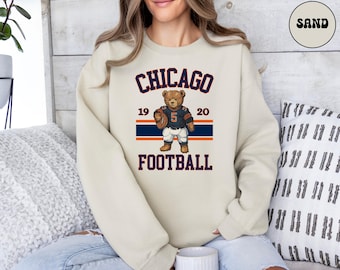 Retro Chicago Football Sweatshirt, Vintage Chicago Football Sweater, Chicago Fan Crewneck, Chicago Game Day Sweater, Bears Football Season