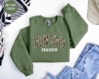 Jagdsaison Sweatshirt, Jagd-Liebhaber-Pullover, Hirschjäger Hoodie, Jagd-Liebhaber-Geschenk, Camo Sweatshirt, Geschenk für Papa, Jagd-Geschenk