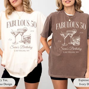 Custom 50th Birthday Shirt Comfort Colors, 50 Birthday Party Girls Trip Shirts, Personalized 50th Birthday Gift, Birthday Est 1974 Tee
