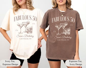 Custom 50th Birthday Shirt Comfort Colors, 50 Birthday Party Girls Trip Shirts, Personalized 50th Birthday Gift, Birthday Est 1974 Tee