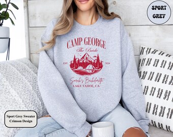 Custom Camp Bachelorette Party Sweatshirt, Personalized Camping Bachelorette Sweater, Lake Bachelorette, Luxury Bachelerotte, Hiking Bach