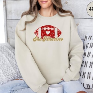 Retro Style San Francisco Football Sweatshirt, Vintage Football San Francisco Sweater, San Francisco Crewneck, Football Season Fan Hoodie