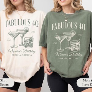 Custom 40th Birthday Shirt Comfort Colors, 40 Birthday Party Girls Trip Shirts, Personalized 40th Birthday Gift, Birthday Est 1984 Tee