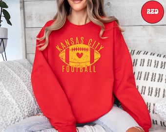 Kansas City Football Sweatshirt, Kansas City Football Crewneck, Kansas City Sweater, Kansas City Hoodie, Trendy Kansas City Football Fan