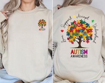 Custom Autism Awareness Sweatshirt, Personalized Neurodiverse Sweater, Inclution Hoodie, Neurodiversity Gift, Autism Teacher, Gif for Mom