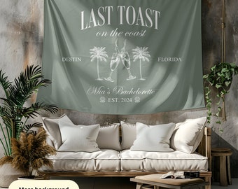 Custom Beach Bachelorette Flag, Coastal Bachelorette Banner, Beach Bach Decor, Luxury Bachelorette Party Merch, Miami Bachelorette Tapestry