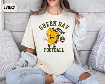 Green Bay Football Shirt Comfort Colors, Retro Style Pack Fan Tshirt, Game Day Football T-shirt, Football Fan Gift, Vintage Green Bay Tee