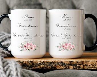 First Time Grandma Mug, Personalized Grandma Mug, Custom Grandma Mug, Gift for Mom, Gift for Grandma, Gift for Great Grandma, Mother's Day