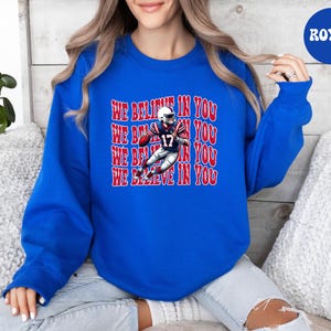 Sweat-shirt de football Buffalo tendance, pull de football Buffalo, sweat à capuche style rétro Buffalo, cadeau de fan Buffalo, col rond de football, pull Bill