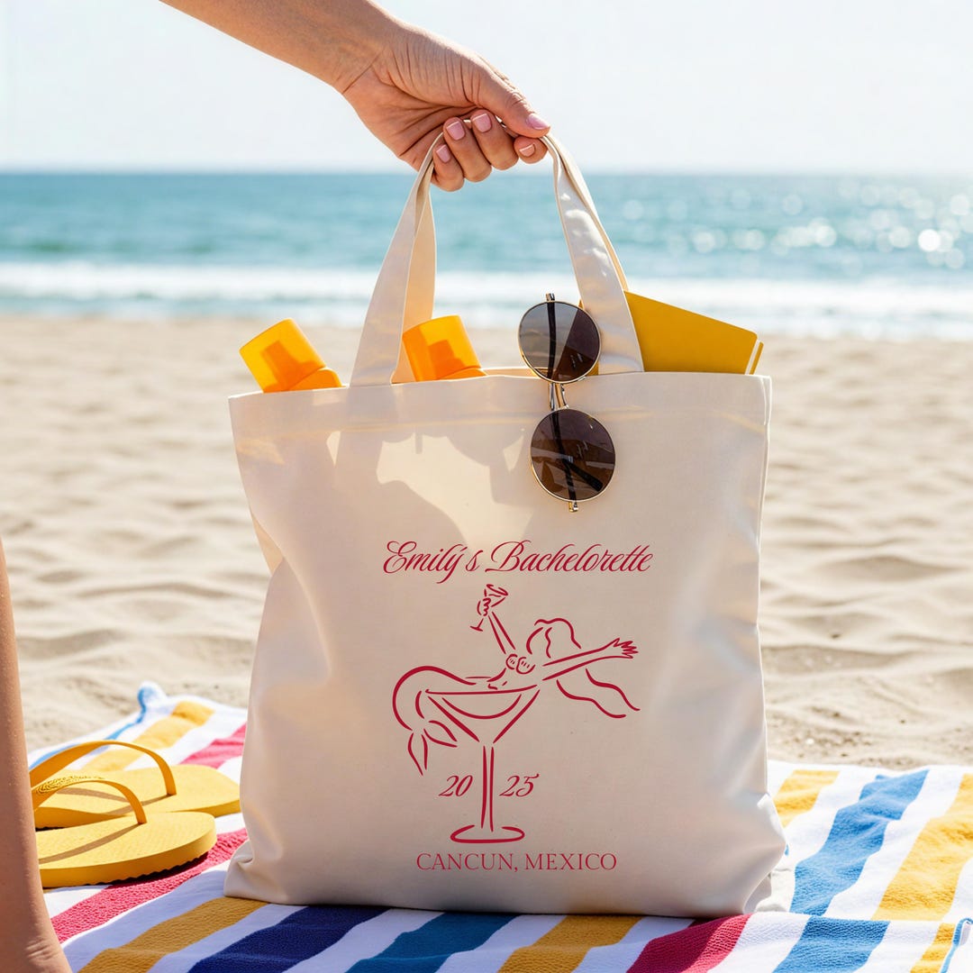 Custom Bachelorette Beach Tote Bags, Bachelorette Party Favors Bag ...