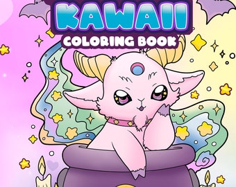 Creepy Kawaii Coloring Book, Pastel Goth Coloring Book, Adult Coloring Book, Creepy Cute, 25 Digital Coloring Pages Printable, PDF Download