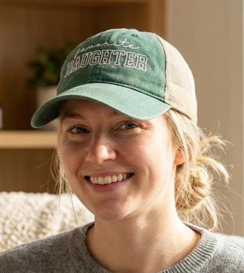 Embroidered Favorite Daughter Hat, Favorite Child Baseball Cap, Funny Daughter Gifts, Cute Trucker Hats, Gift for Child, Daughter Birthday image 1