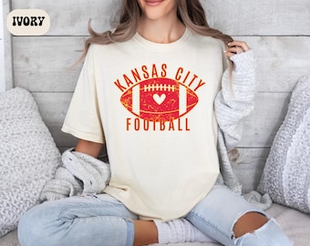 Kansas City Football Shirt Comfort Colors, Trendy Kansas City Football Fan Tees, Kansas City Football Tshirt, Kansas City Crewneck Sunday
