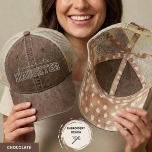 Embroidered Favorite Daughter Hat, Favorite Child Baseball Cap, Funny Daughter Gifts, Cute Trucker Hats, Gift for Child, Daughter Birthday Chocolate