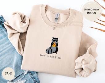 Felpa con procione ricamato, maglione con procione ricamato, felpa con cappuccio con grafica procione, regalo divertente con procione, divertente animale selvatico, regalo per gli amanti dei procioni