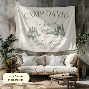 Benutzerdefinierte Camp Bachelorette Banner, Lager Bachelorette Party Dekor, personalisierte Camping Bach Flagge, Camp Bach Dekor, Cabin Bachelorette Wandteppich