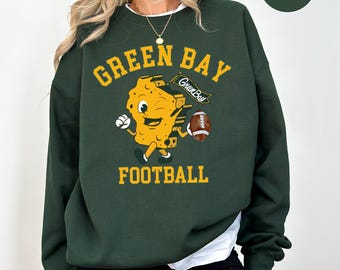 Green Bay Football Sweatshirt, Retro Style Green Bay Crewneck, Green Bay Game Day Sweater, Football Season Fan Hoodie, Football Lover Gift