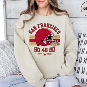 San Francisco Football Sweatshirt, San Francisco Sweater, Retro Style San Francisco Crewneck, Football Season Fan Hoodie, Football Lovers